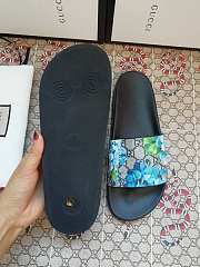 Gucci Blue Blooms Supreme Floral Slide Sandal - 4
