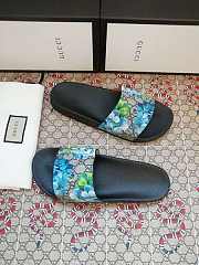 Gucci Blue Blooms Supreme Floral Slide Sandal - 3
