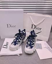 Dior D-Connect Sneaker White and Blue Butterfly Motif - 3