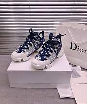 Dior D-Connect Sneaker White and Blue Butterfly Motif - 4