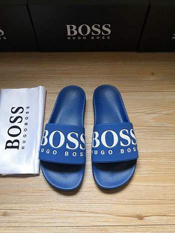 Boss Italian-Made Logo Slides Blue 50425152