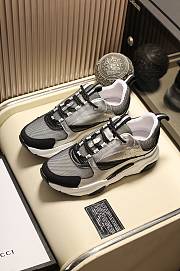 Dior B22 Sneaker Silver Technical Mesh Patent - 6