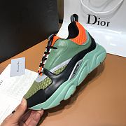 Dior B22 Sneaker Green and Orange Technical Mesh - 4