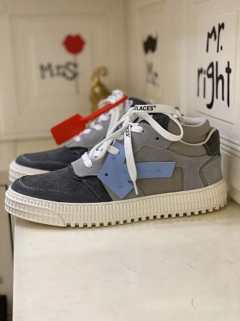 Off-White Grey Blue Low-Top Off-Court 3.0 Sneakers