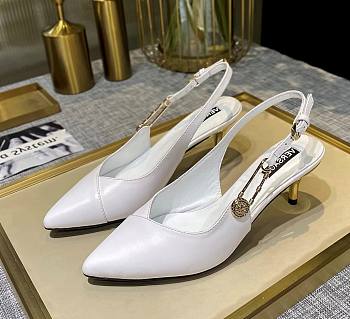 Versace Safety Pin Pumps White