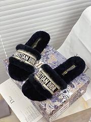 Dior Dway Slides Fur Black - 4