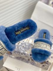 Dior Dway Slides Fur Blue - 6