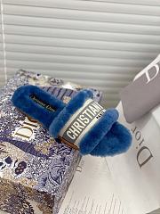 Dior Dway Slides Fur Blue - 5