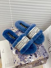 Dior Dway Slides Fur Blue - 2
