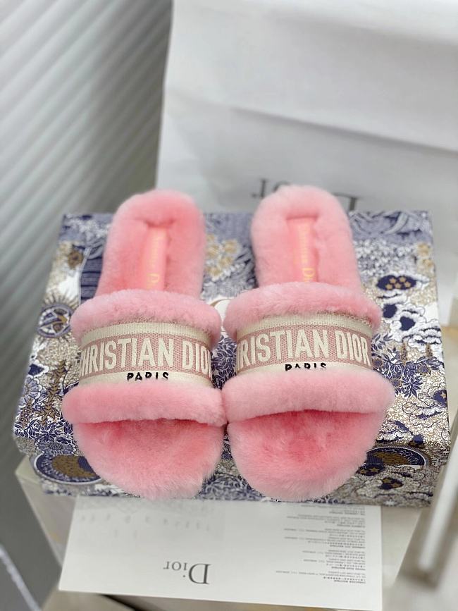 Dior Dway Slides Fur Pink - 1