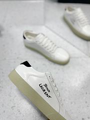 Saint Laurent Paris Off White and Black Canvas Court Low Top Sneakers - 03 - 6