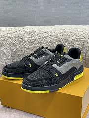 Louis Vuitton LV Trainer Sneaker Black Yellow sparkling crystals - 1