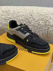 Louis Vuitton LV Trainer Sneaker Black Yellow sparkling crystals - 2