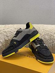Louis Vuitton LV Trainer Sneaker Black Yellow sparkling crystals - 5