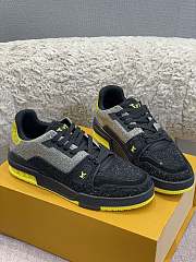 Louis Vuitton LV Trainer Sneaker Black Yellow sparkling crystals - 3