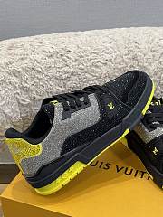 Louis Vuitton LV Trainer Sneaker Black Yellow sparkling crystals - 4