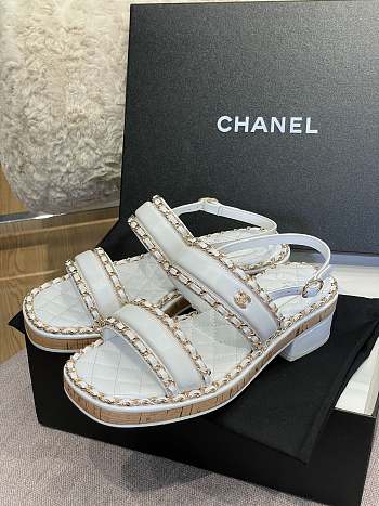 Chanel sandal sheep skin White