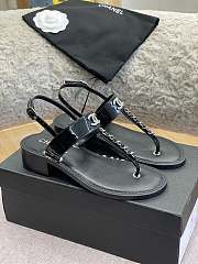 Chanel sandal glossy calf leather Black - 2