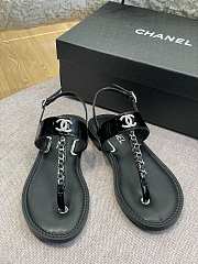 Chanel sandal glossy calf leather Black - 4