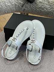 Chanel sandal glossy calf leather White - 6
