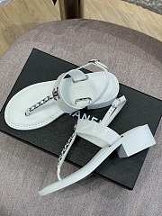 Chanel sandal glossy calf leather White - 4