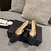 Chanel Slingback Goat Leather & Grosgrain Fabric Black 01 - 1