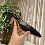 Chanel Slingback Goat Leather & Grosgrain Fabric Black 01 - 2