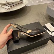 Chanel Slingback Goat Leather & Grosgrain Fabric Black 01 - 3