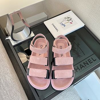 Chanel Pink and Black Dad Sandals