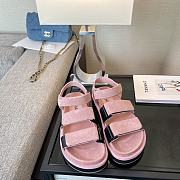 Chanel Pink and Black Dad Sandals - 4