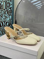Dior Rhodes Heeled Mule White Calfskin - 4