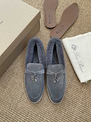 Loropiana Summer Charms Walk Loafers Suede Calfskin Grey - 1