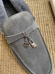 Loropiana Summer Charms Walk Loafers Suede Calfskin Grey - 5