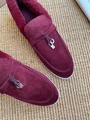 Loropiana Summer Charms Walk Loafers Suede Calfskin Bordeaux Red - 5