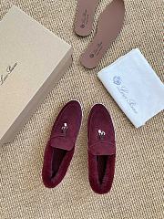 Loropiana Summer Charms Walk Loafers Suede Calfskin Bordeaux Red - 6