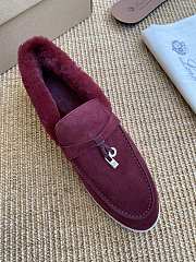 Loropiana Summer Charms Walk Loafers Suede Calfskin Bordeaux Red - 4