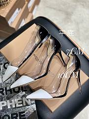 Gianvito Rossi transparent back and white high heels  - 5