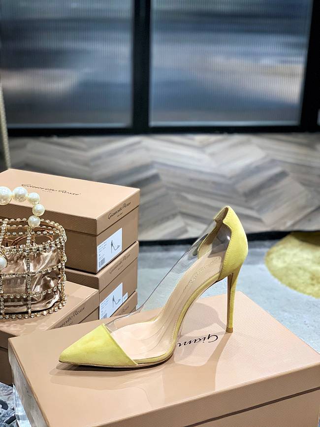 Gianvito Rossi transparent yellow high heels - 1