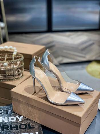 Gianvito Rossi transparent silver high heels