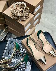 Gianvito Rossi transparent gold and green high heels - 6