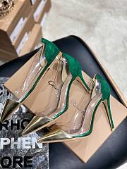 Gianvito Rossi transparent gold and green high heels - 5