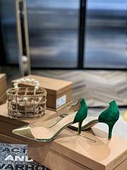 Gianvito Rossi transparent gold and green high heels - 4