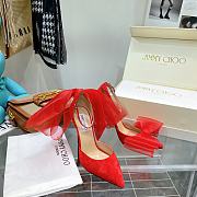 Jimmy Choo Averly 100 Asymmetric Sandals Red - 3