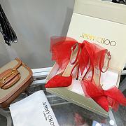Jimmy Choo Averly 100 Asymmetric Sandals Red - 4