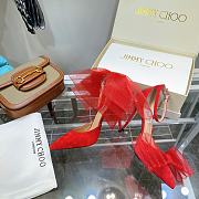 Jimmy Choo Averly 100 Asymmetric Sandals Red - 5