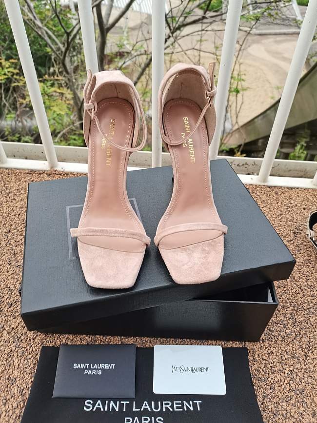 Saint Laurent Opyum 110mm YSL heel nude sandals - 1