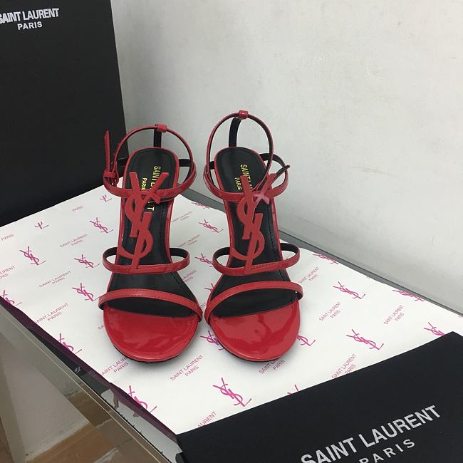 Saint Laurent Cassandra Strappy Red High Heel - 1