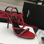 Saint Laurent Cassandra Strappy Red High Heel - 6