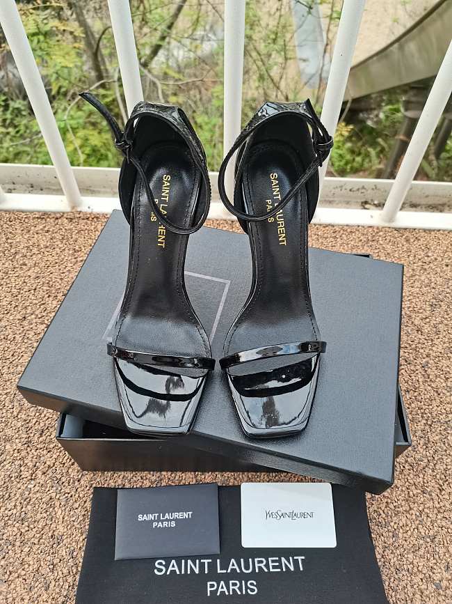 Saint Laurent Opyum 110mm YSL heel black sandals - 1