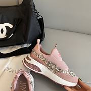 Jimmy Choo Ballet Pink Mix Neoprene and Leather Sneaker - 4